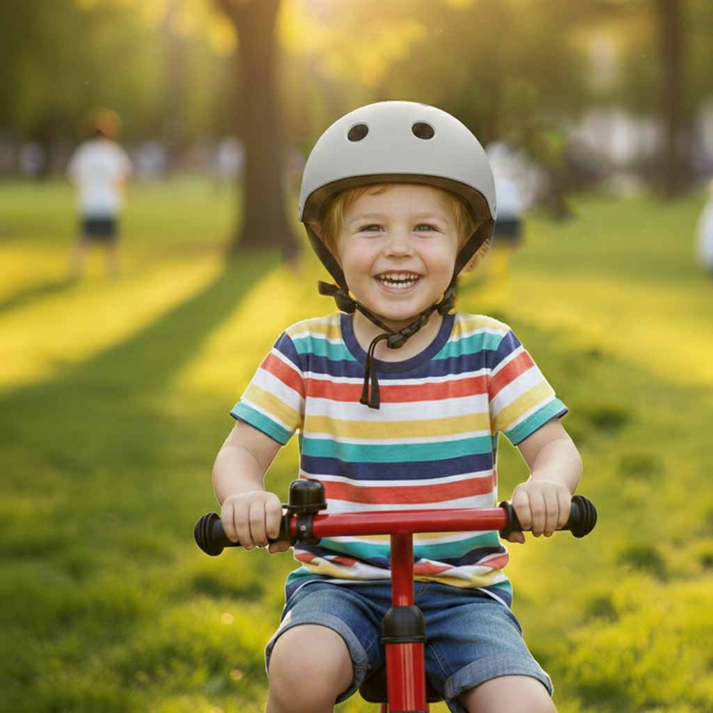 Vaikiškas dviratininko šalmas Trike Fix su LED, M 55-58 cm, tamsiai pilkas