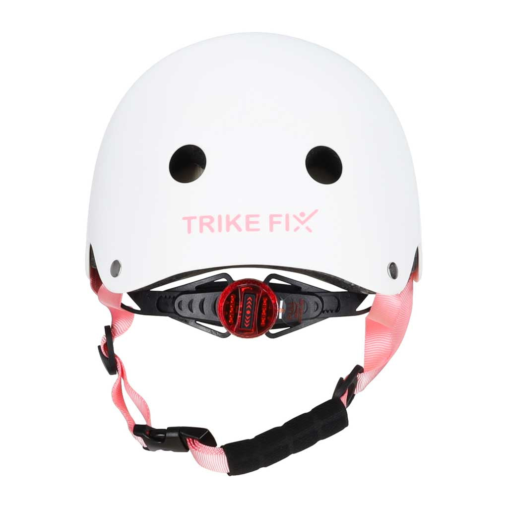 Vaikiškas dviratininko šalmas Trike Fix su LED žibintu, S 48-54 cm, baltas
