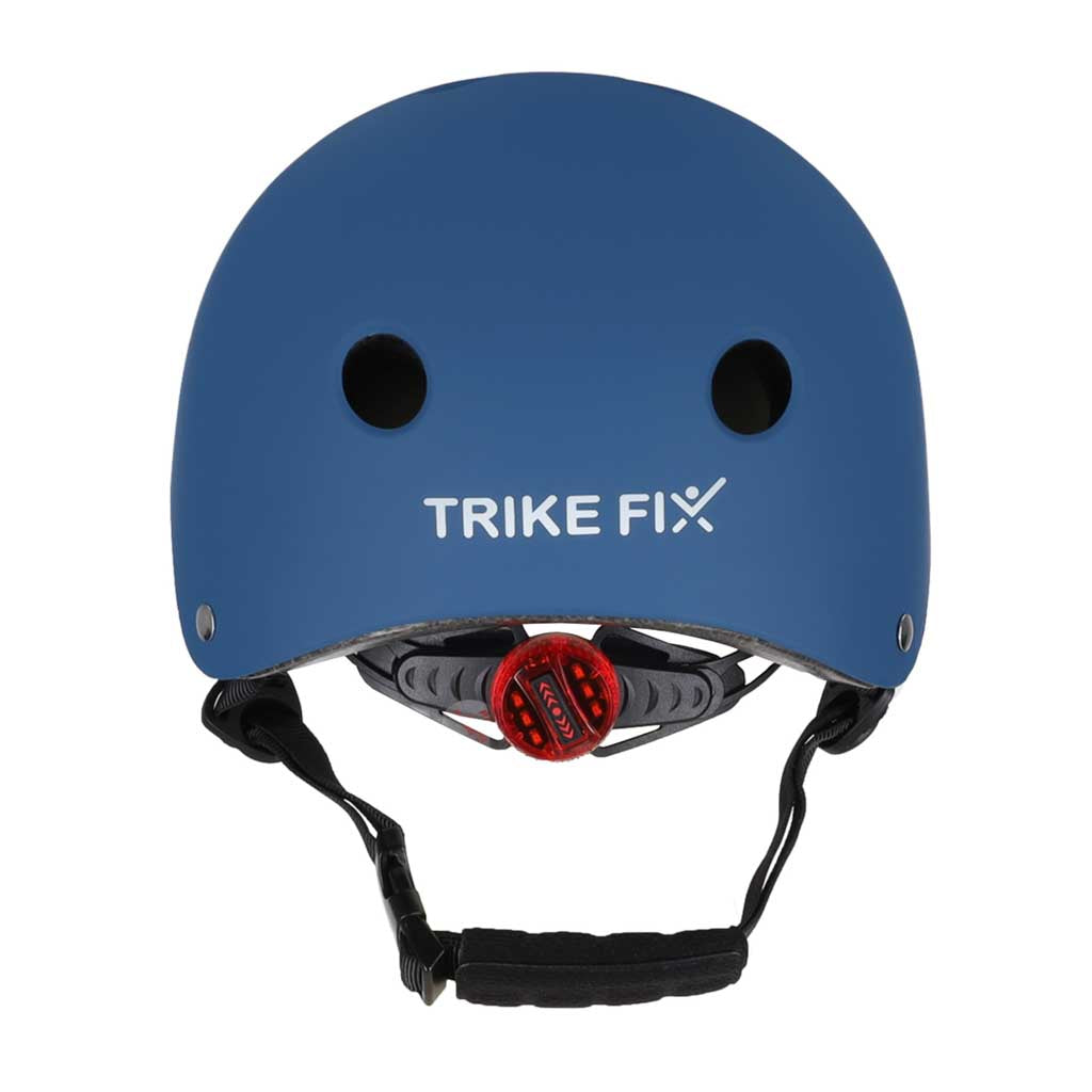 Tamsiai mėlynas vaikiškas dviratininko šalmas Trike Fix su LED, S 48-54 cm