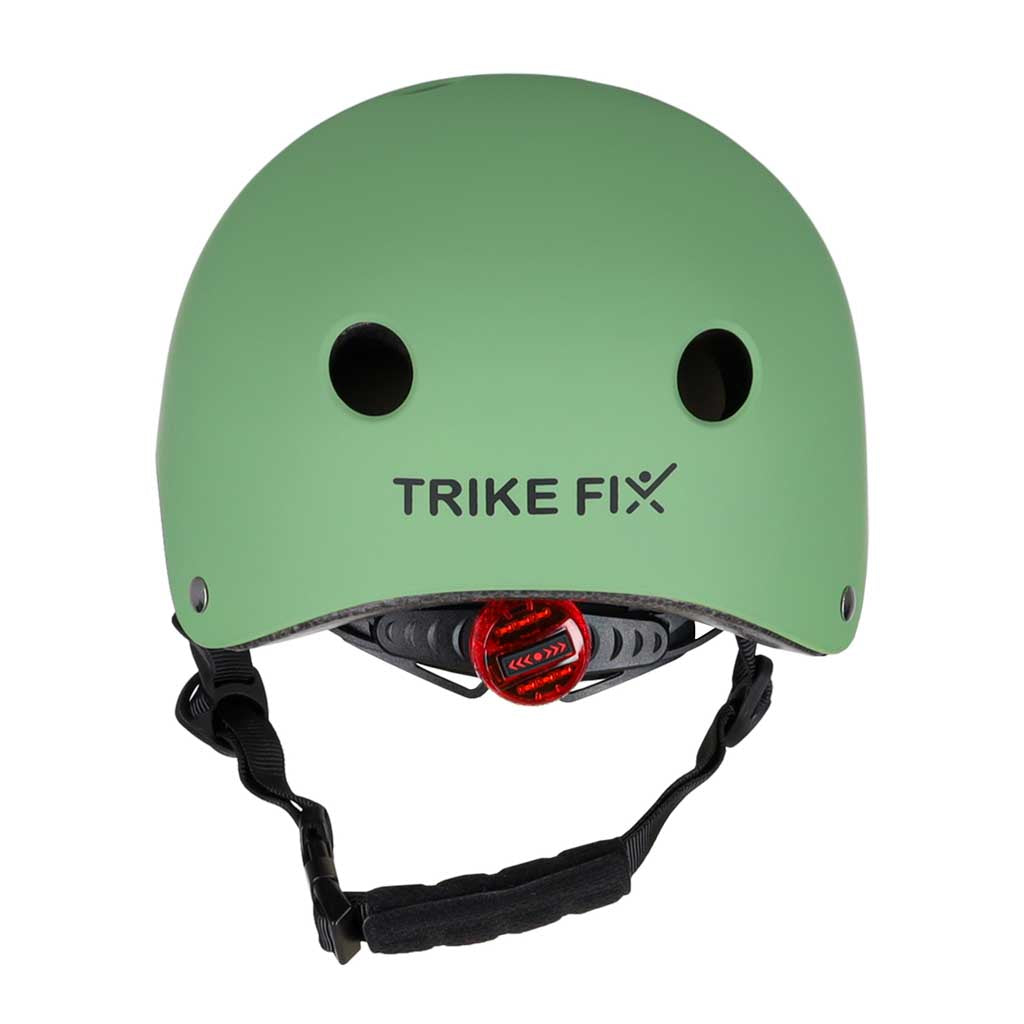 Vaikiškas dviratininko šalmas Trike Fix su LED, S 48-54 cm, tamsiai žalias
