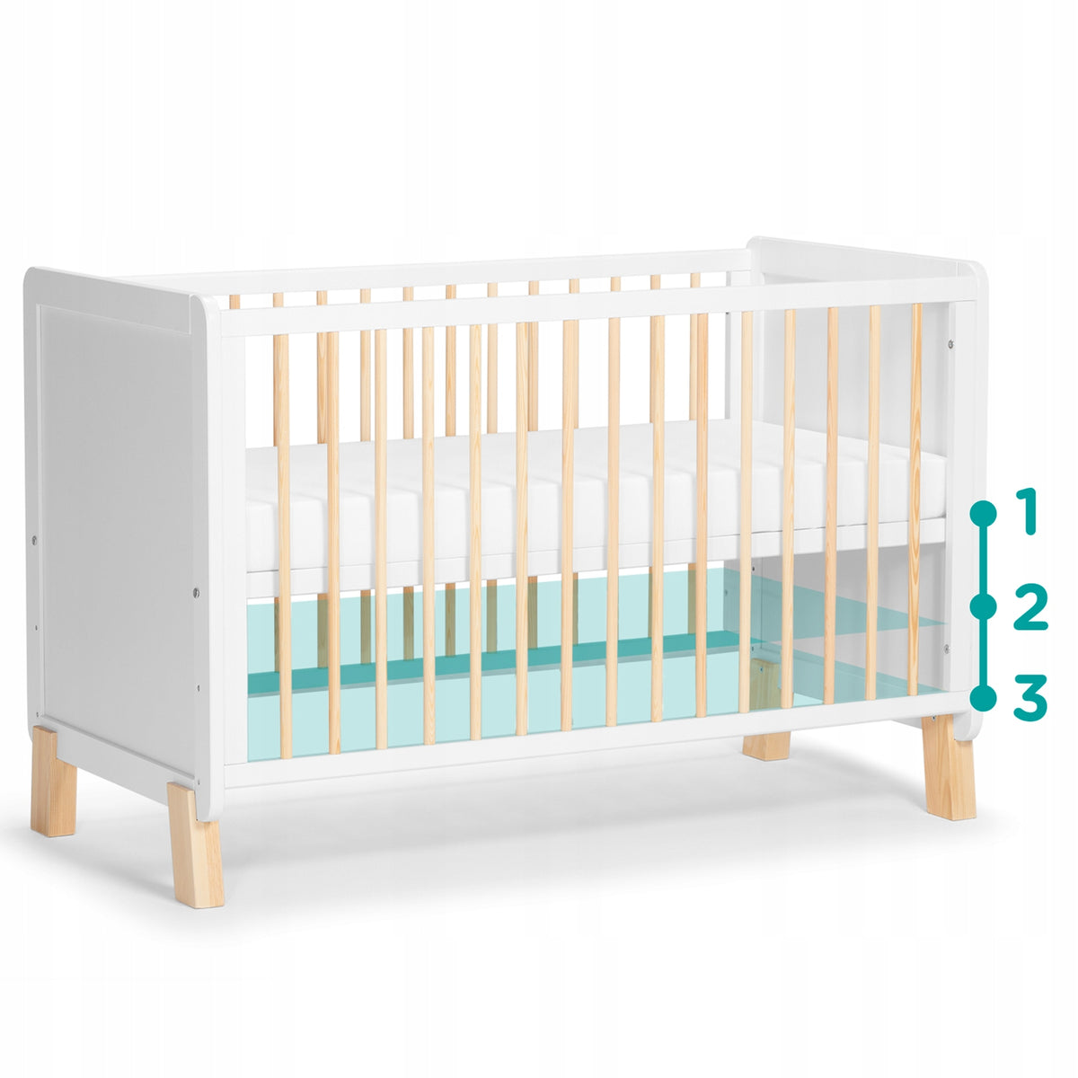 Medinė Lovytė NICO x 124 cm - Balta – vaizdas 5