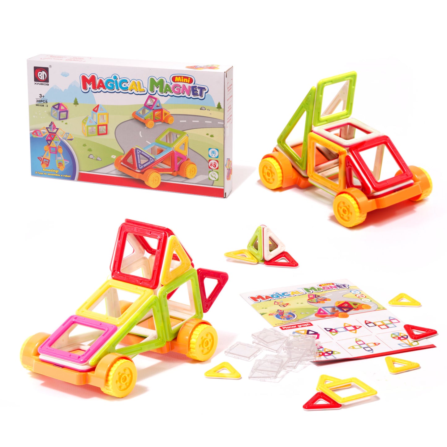 Magnetiniai blokeliai MAGINIS MAGNETAS MINI 38vnt. 3+ v2