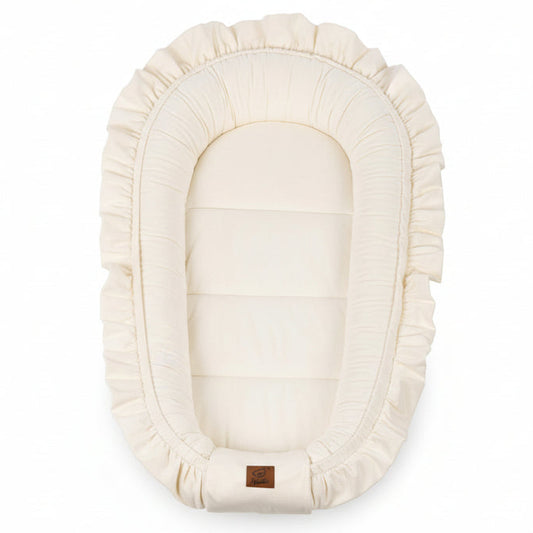 Premium Kūdikių lizdelis iš švelnaus aksominio audinio su dekoratyvine raukšle