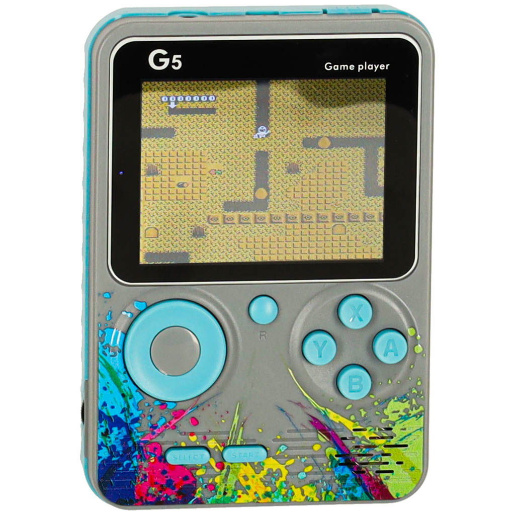 Nešiojama mini elektroninė retro žaidimų konsolė, pilka – vaizdas 6