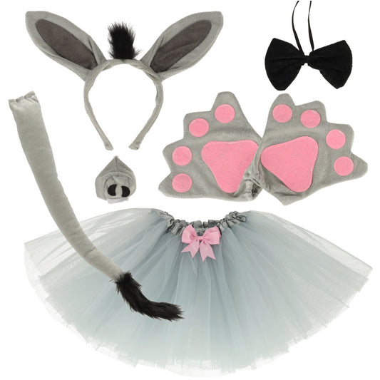 Asiliuko karnavalinis kostiumas: sijonėlis ir galvos juosta (7 dalių rinkinys)