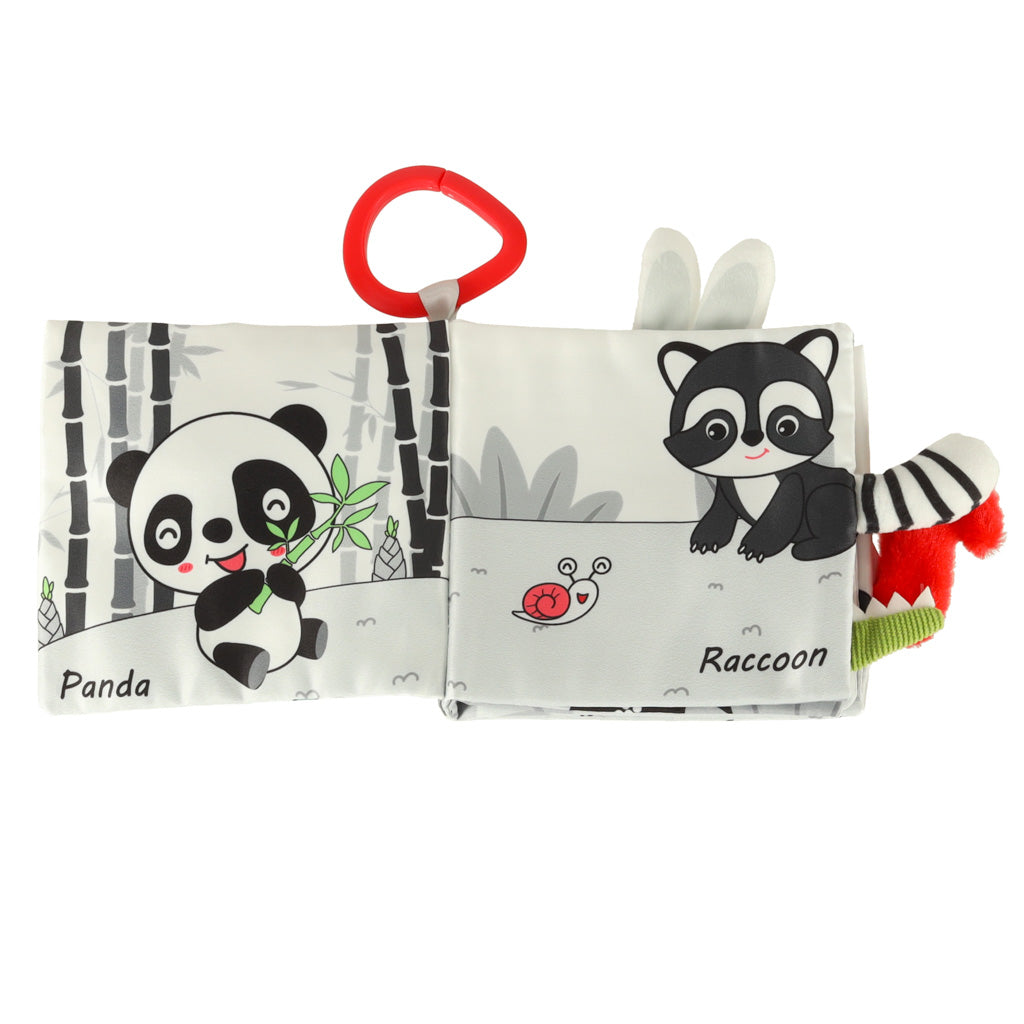 Minkšta sensorinė knygelė su gyvūnų uodegomis „Pelėda“