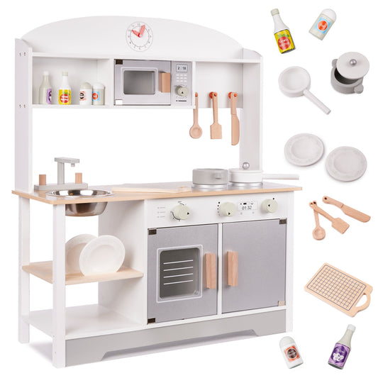 Medinė MDF vaikiška virtuvėlė MODERN CLASSIC su priedais, 82 cm