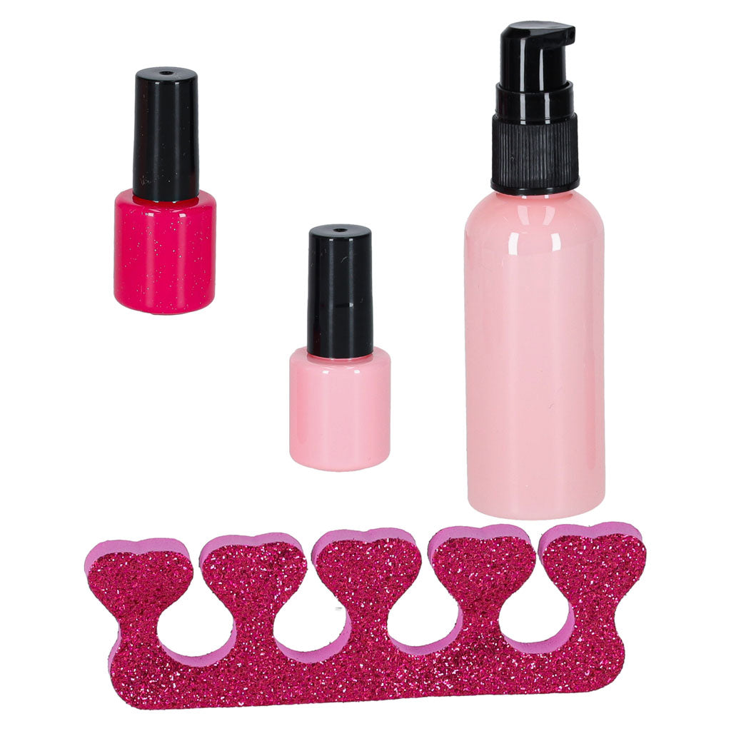 Vaikų makiažo ir nagų dailės kosmetikos rinkinys lagaminėlyje, 22 elementai