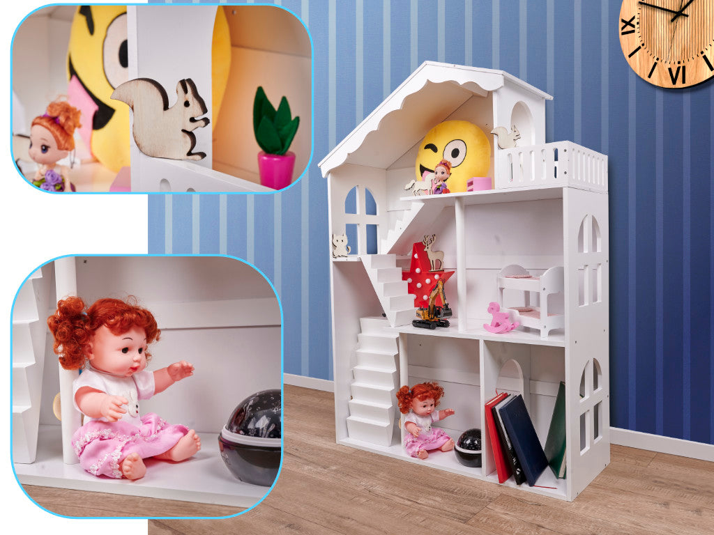 LULILO CALLA XXL 2in1 knygų lentyna ir žaislų namelis vaikams, 116 cm