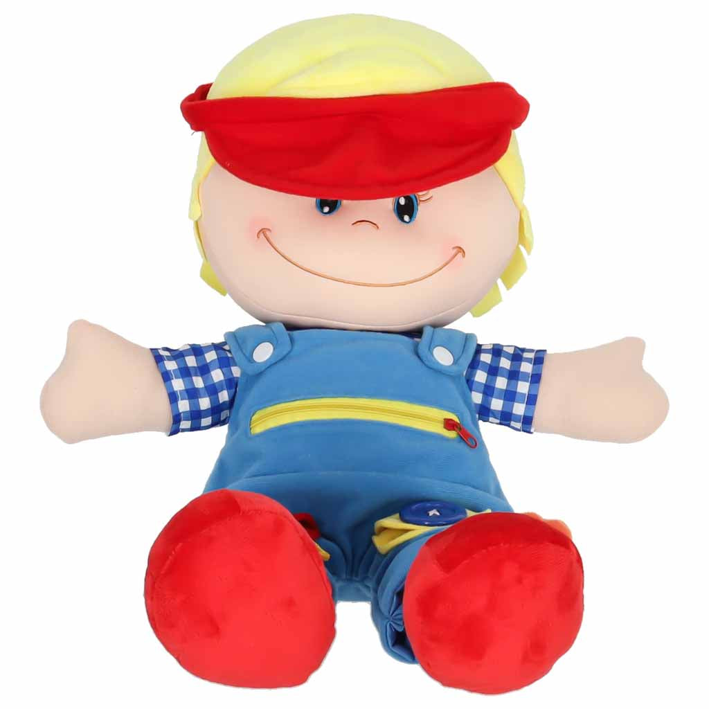 Medžiaginis berniukas mokymuisi rengtis, lavinamasis žaislas 48 cm