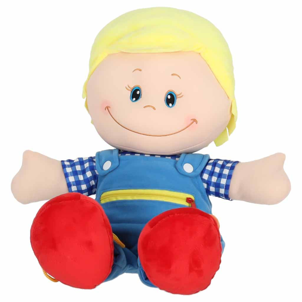 Medžiaginis berniukas mokymuisi rengtis, lavinamasis žaislas 48 cm