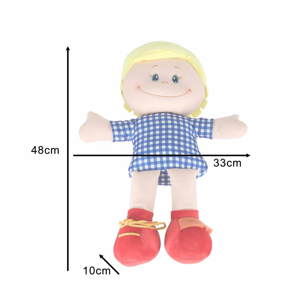 Medžiaginis berniukas mokymuisi rengtis, lavinamasis žaislas 48 cm
