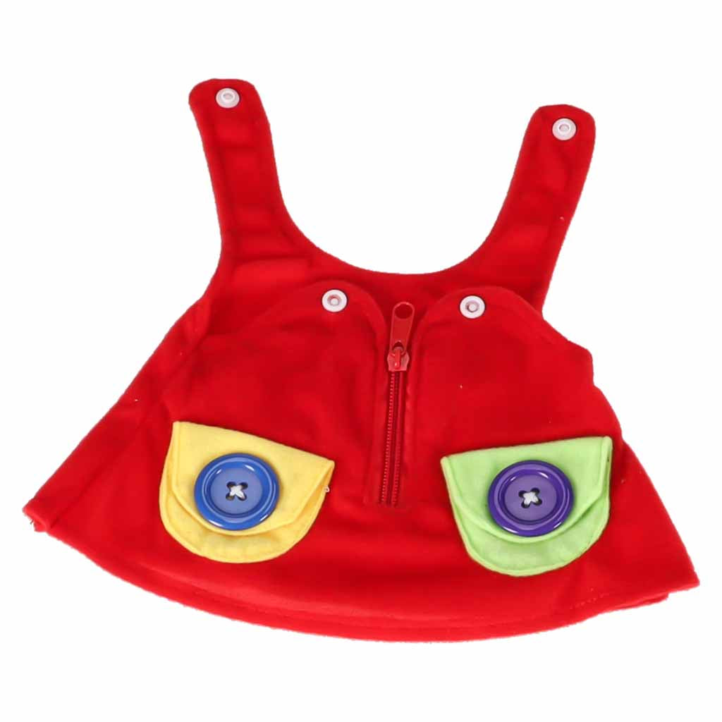 Medžiaginė lėlė mergaitė mokymuisi rengtis, lavinamasis žaislas 46 cm