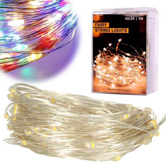 LED girlianda 5m 50LED daugiaspalvis