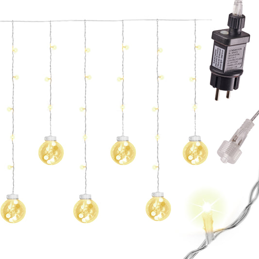 LED girlianda pakabinami rutuliai 3 m 108LED šilta balta