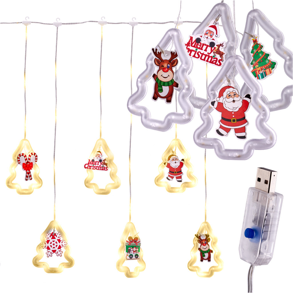 LED Kalėdų eglutės girlianda 3 m 10 USB lempučių