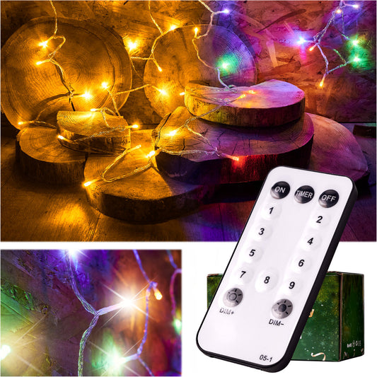 LED girlianda 10 m 100LED su nuotolinio valdymo pulteliu