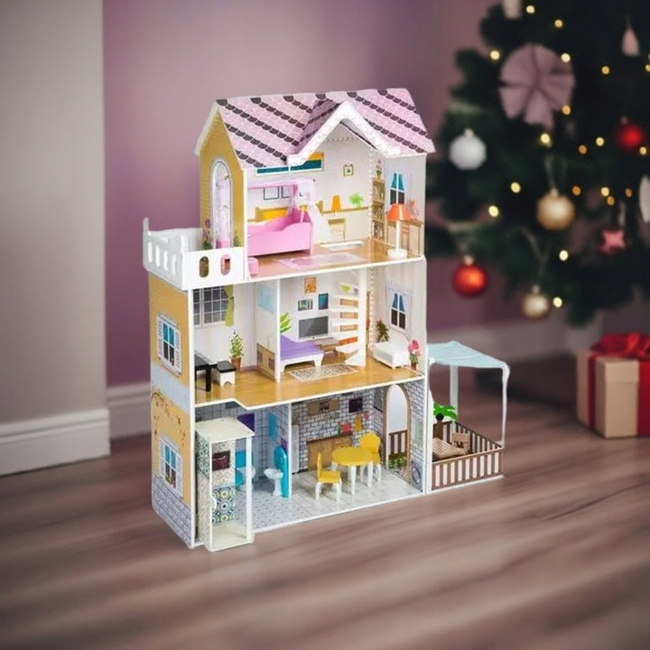 Didelis medinis namelis su liftu ir terasa, 120 cm + LED apšvietimas