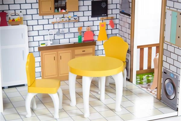 Didelis medinis namelis su liftu ir terasa, 120 cm + LED apšvietimas