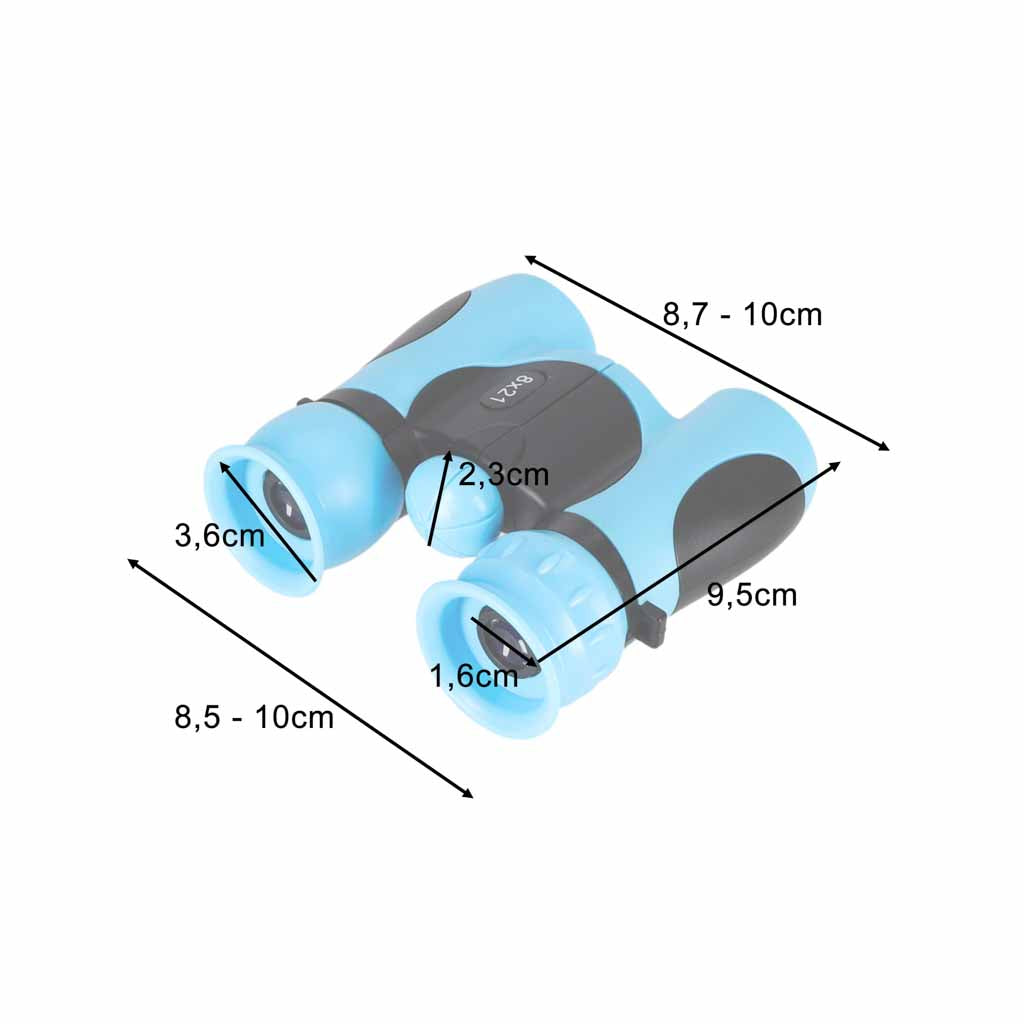Vaikiškas žiūronas paukščiams stebėti 8x 21 mm su dėklu, mėlynas