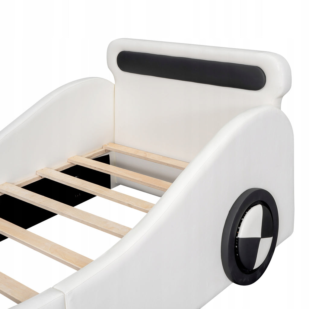 Vaikų automobilio formos lova 90x200 cm su daiktadėže, geltona – vaizdas 9