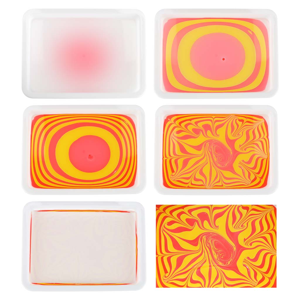 Ebru piešimo ant vandens kūrybinis rinkinys su 12 spalvų