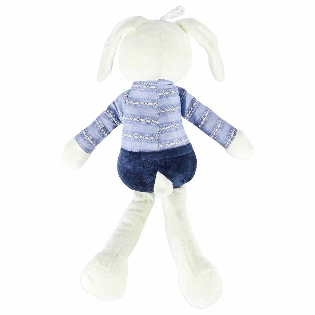 Pliušinis triušis mėlynomis kelnaitėmis, 36 cm, minkštas žaislas vaikams