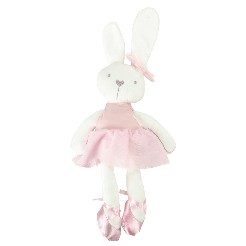 Pliušinis zuikis, minkštas žaislas rožine suknele, 42 cm