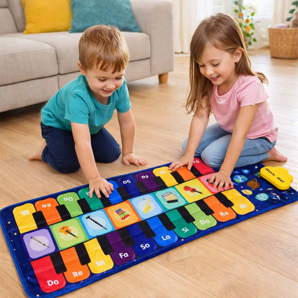 Interaktyvus muzikinis šokių kilimėlis vaikams, 8 instrumentai, 10 melodijų
