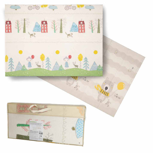 Dvipusis sulankstomas putplasčio kilimėlis 150x200cm meškiukai