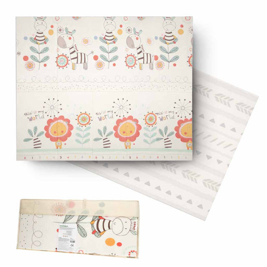 Dvipusis sulankstomas putplasčio kilimėlis 180x200cm gyvūnai