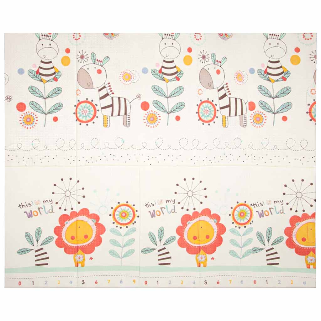 Dvipusis sulankstomas putplasčio kilimėlis 180x200cm gyvūnai