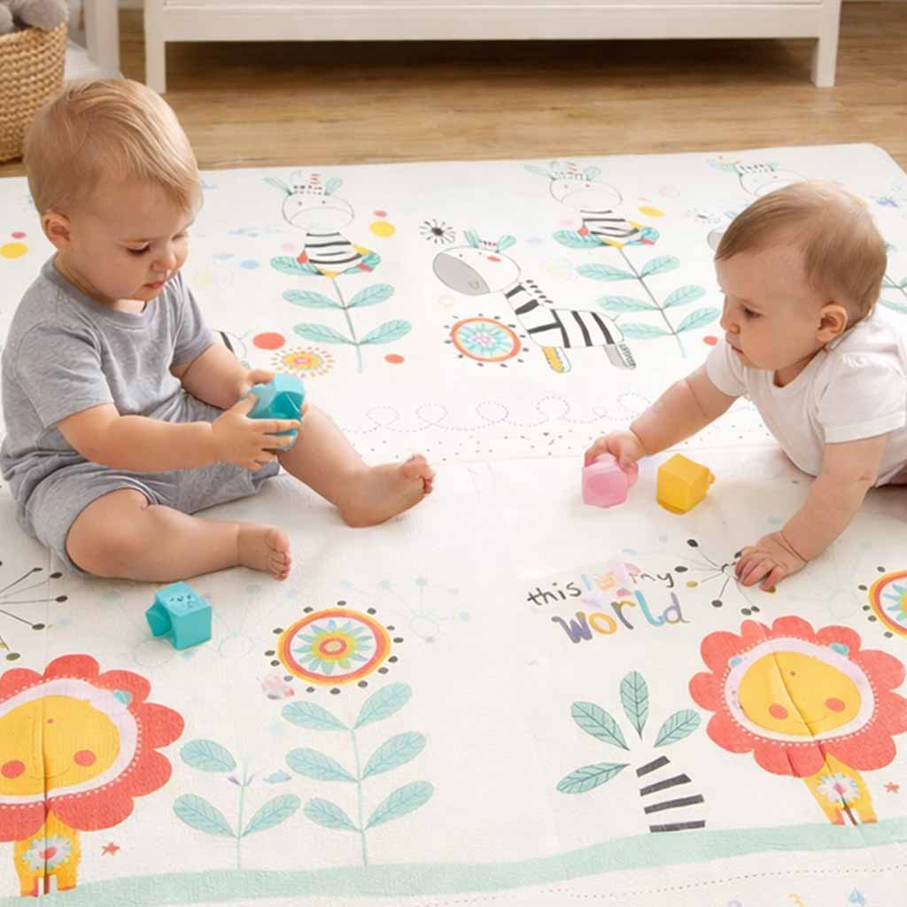 Dvipusis sulankstomas putplasčio kilimėlis 180x200cm gyvūnai