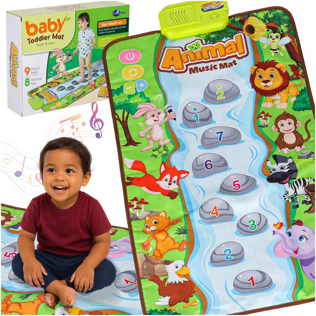Interaktyvus muzikinis edukacinis kilimėlis vaikams su gyvūnų garsais