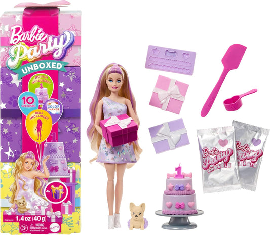 Barbie Party Unboxed gimtadienio lėlė + čihuahua šuniukas – pagrindinis vaizdas