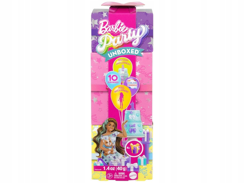 Barbie „Party Unboxed“ lėlė, rožinės spalvos – vaizdas 7