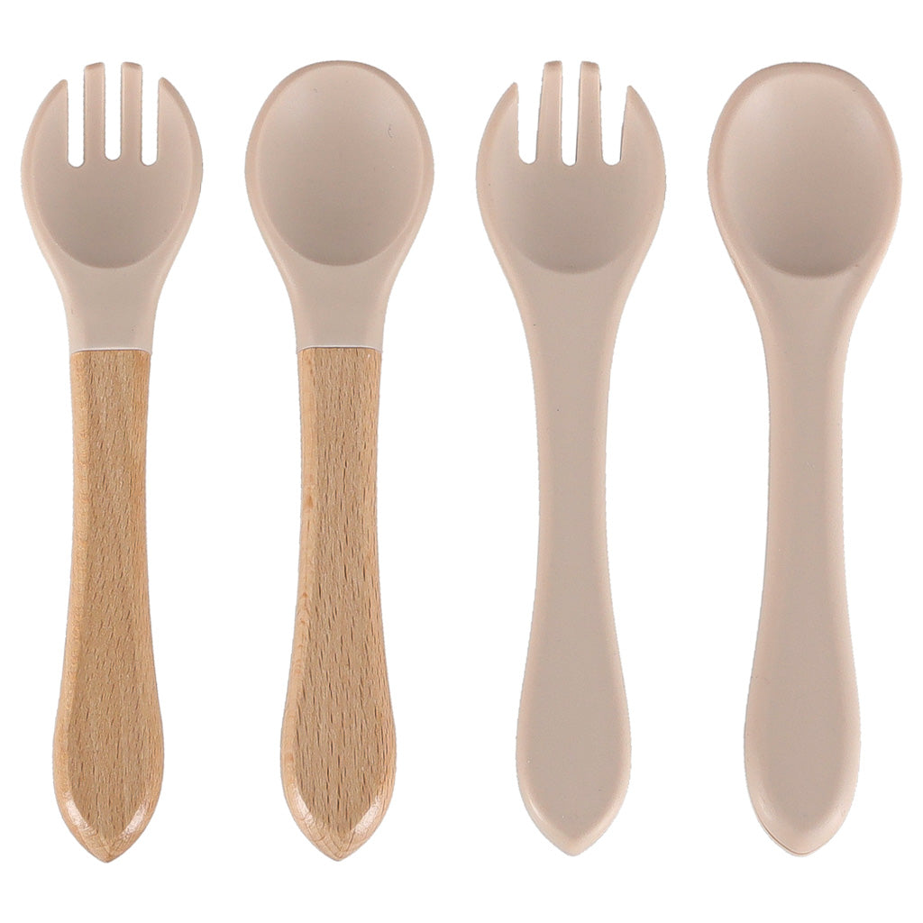 Silikoninių indų rinkinys kūdikiams ir vaikams, krabo formos, 9 dalių, smėlio spalvos