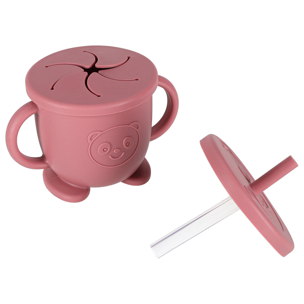 Silikoniniai indai kūdikiams ir vaikams, krabo formos, 9 dalių rinkinys, tamsiai rožinė spalva