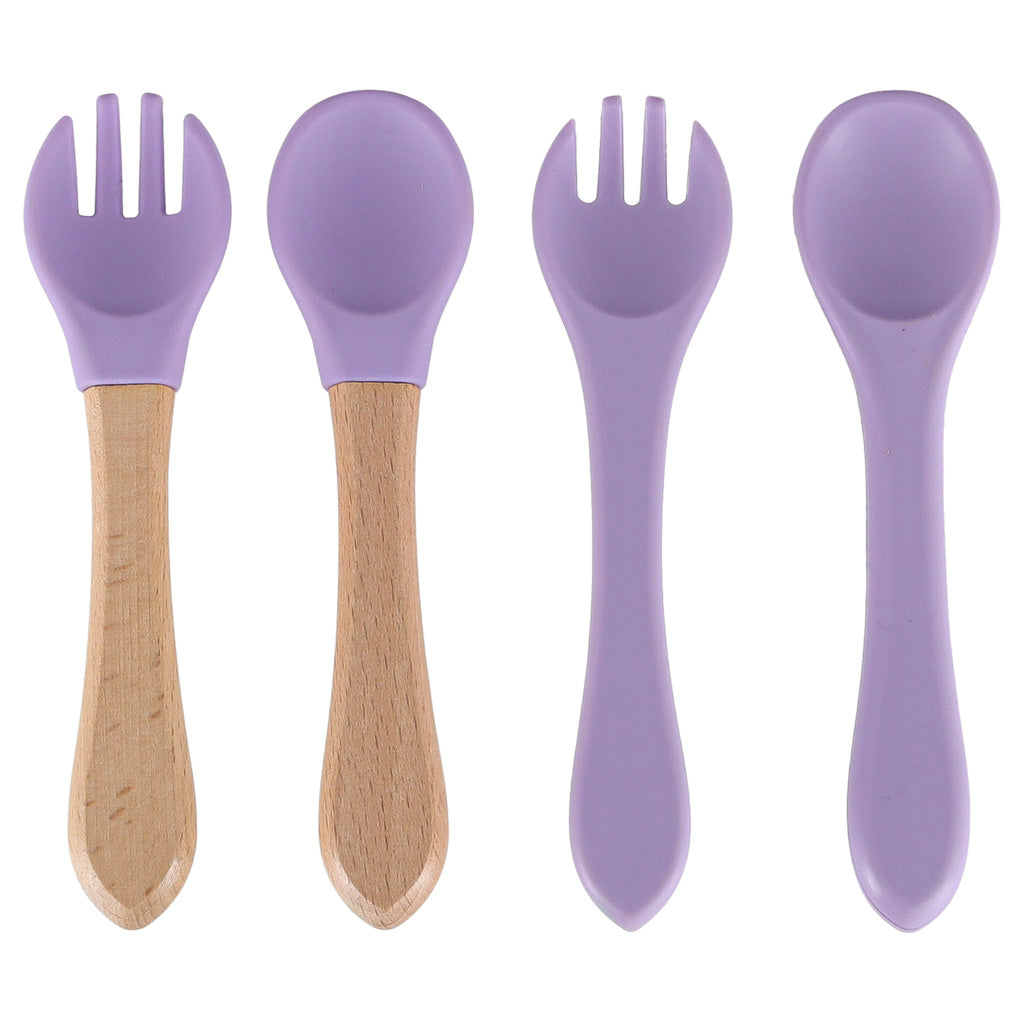 Silikoninių indų rinkinys vaikams, 8 dalių, violetinis