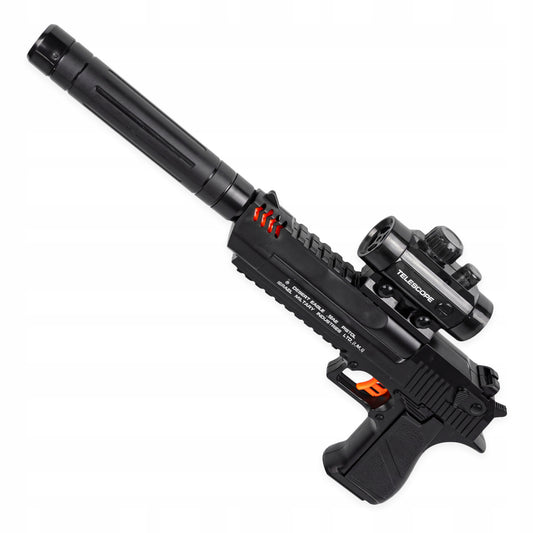 Gelinis pistoletas su automatiniu šaudymo režimu - pagrindinis vaizdas