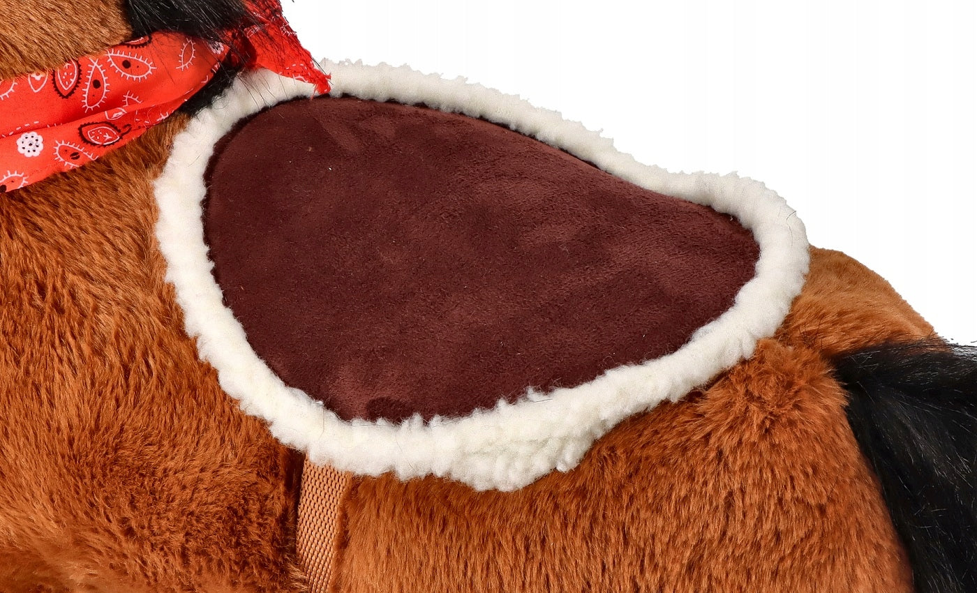 Supamasis arkliukas su garsu, medinis pagrindas, audinys – vaizdas 5