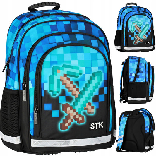 1-3 klasių mokyklinė kuprinė Minecraft