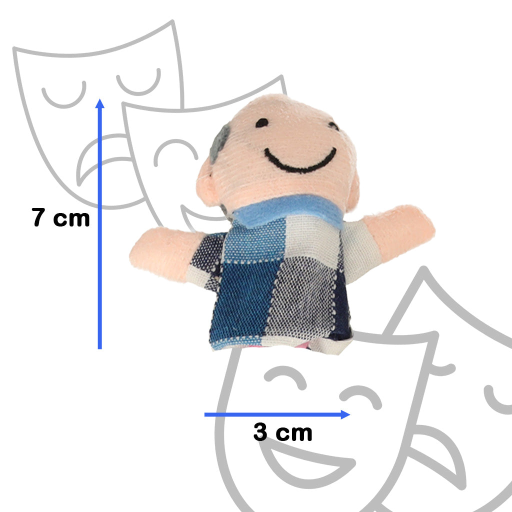 Pliušinės pirštininės lėlės „Šeima“ (6 vnt. rinkinys), pirštų teatras