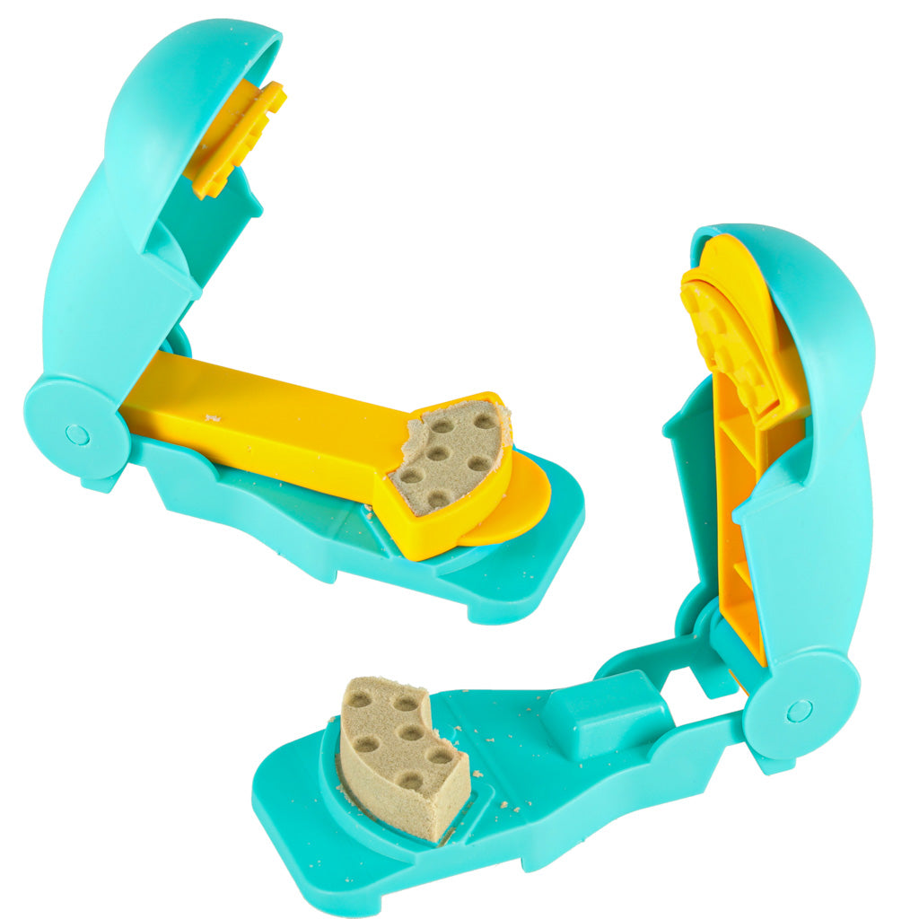 Kūrybinis smėlio rinkinys vaikams: 1100g kinetinio smėlio, pilies elementai, transporto priemonės, formelės ir figūrėlės