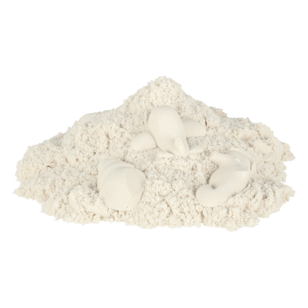 Kinetinis smėlis vaikams 1 kg maišelyje – baltas kūrybinis smėlis