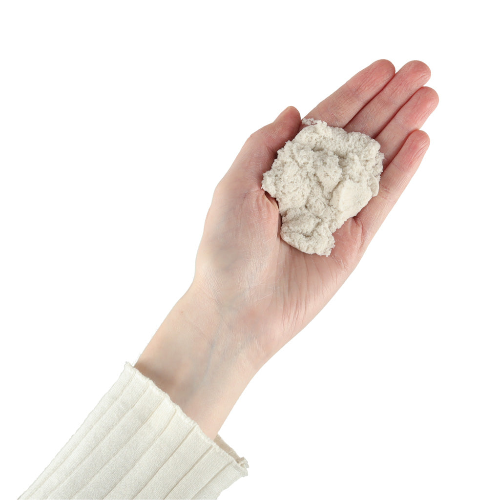 Kinetinis smėlis vaikams 1 kg maišelyje – baltas kūrybinis smėlis