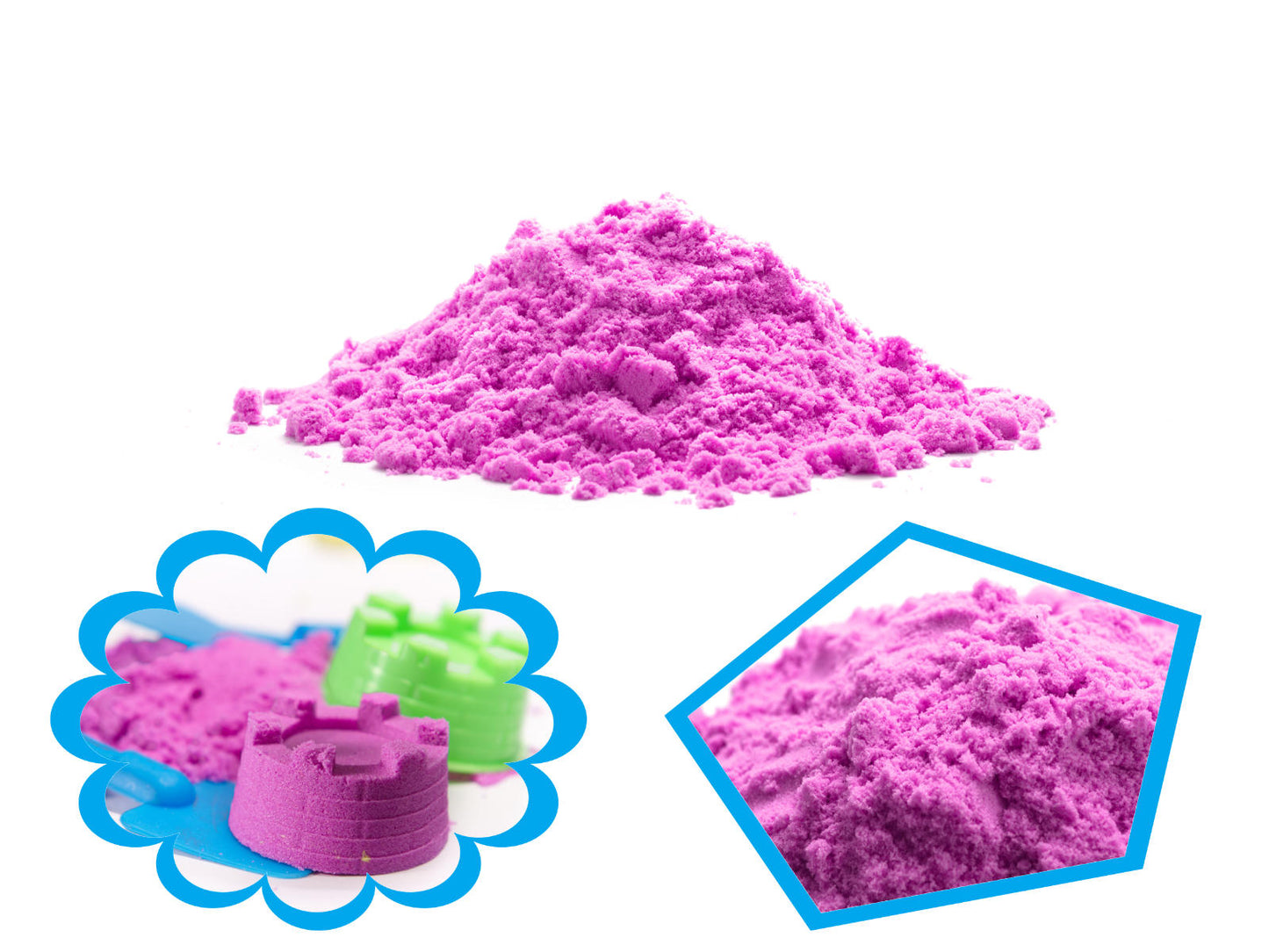 Kinetinis smėlis 1 kg maišelyje, violetinės spalvos