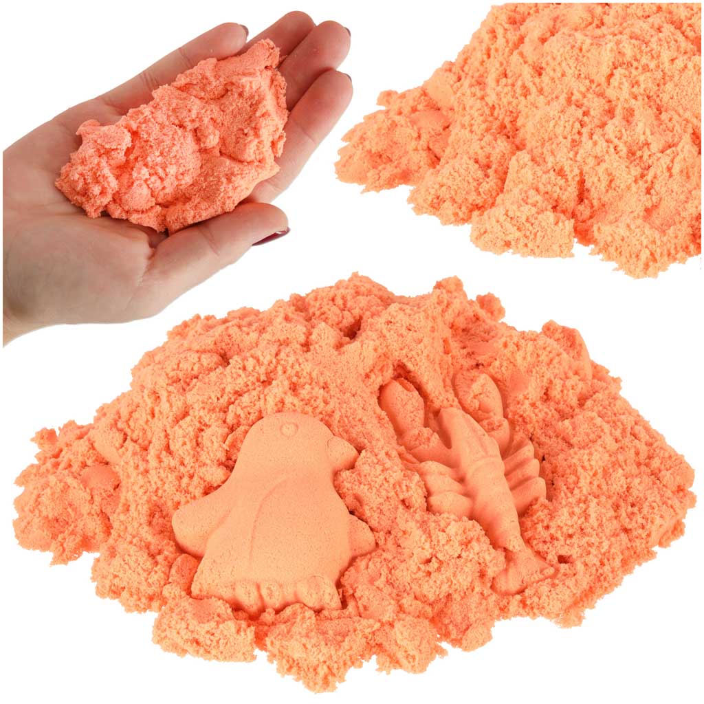 Kinetinis smėlis 1 kg maišelyje oranžinis