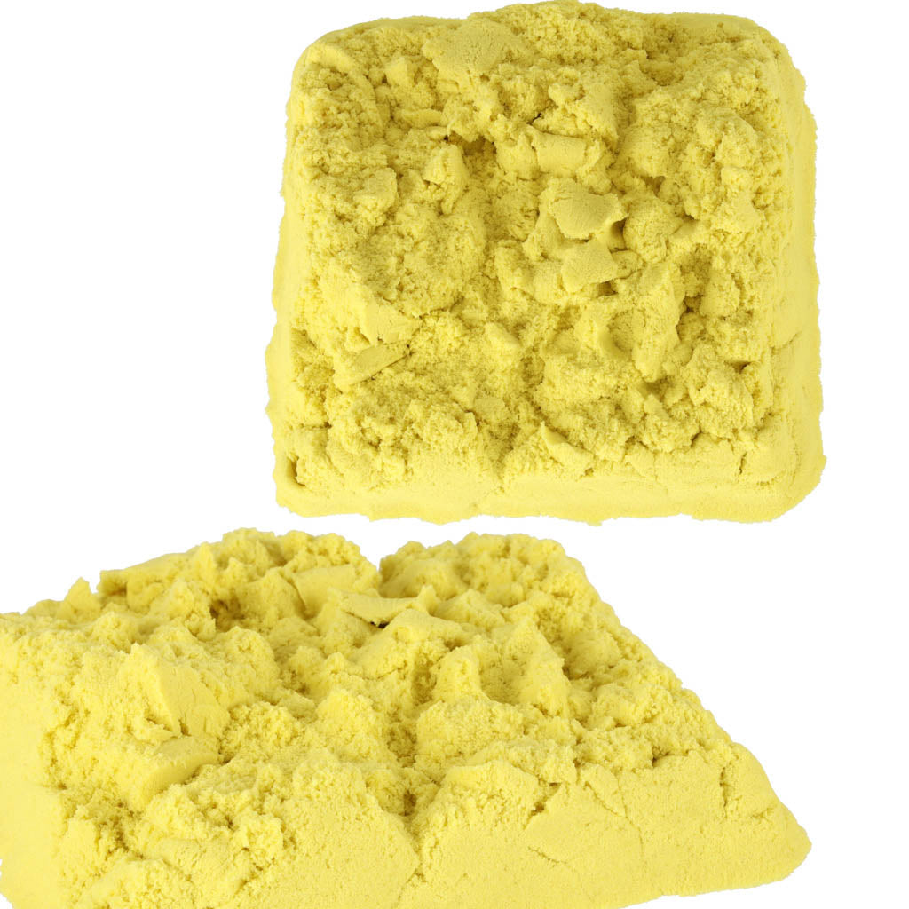 Kinetinis smėlis 1 kg maišelyje geltonos spalvos – vaizdas 2