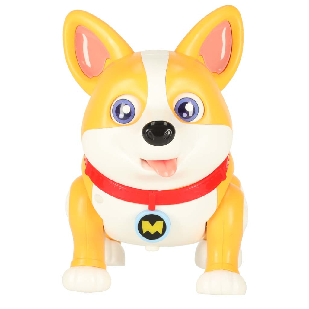 Interaktyvus Corgi šuniukas-robotas su šviečiančiomis ausimis ir muzika